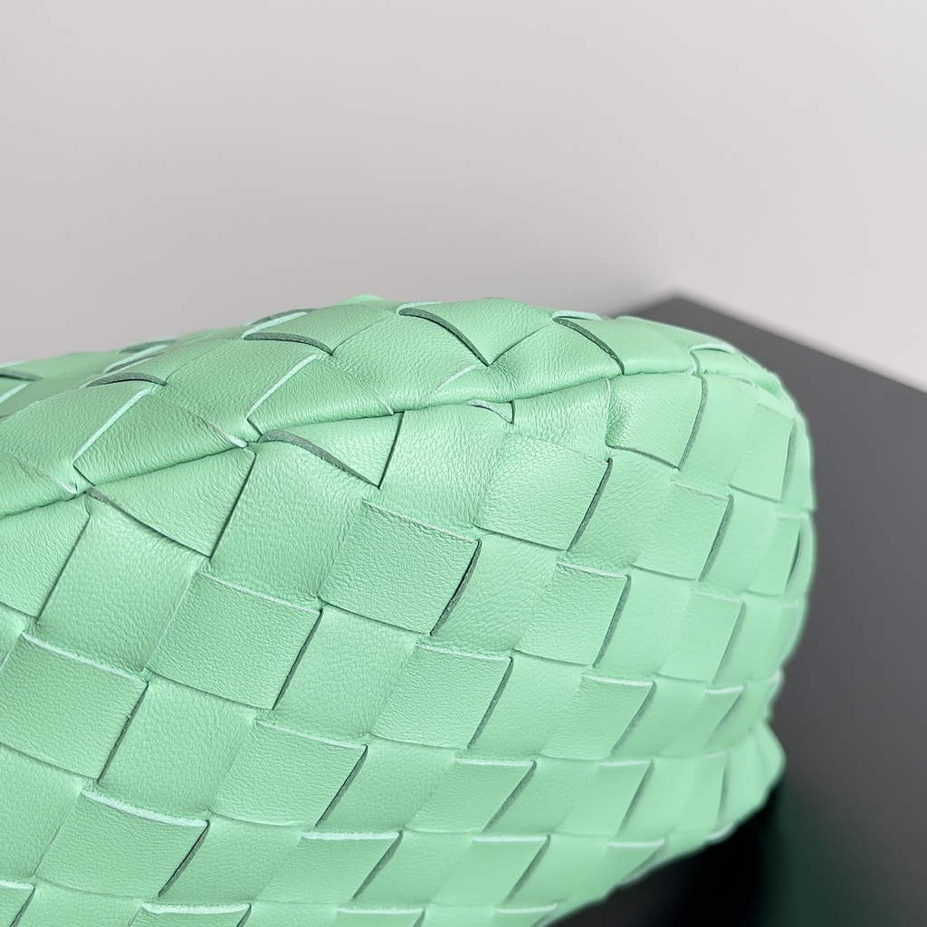 Bottega Veneta Mini Jodie top handle bag 651876 Lambskin Light Green