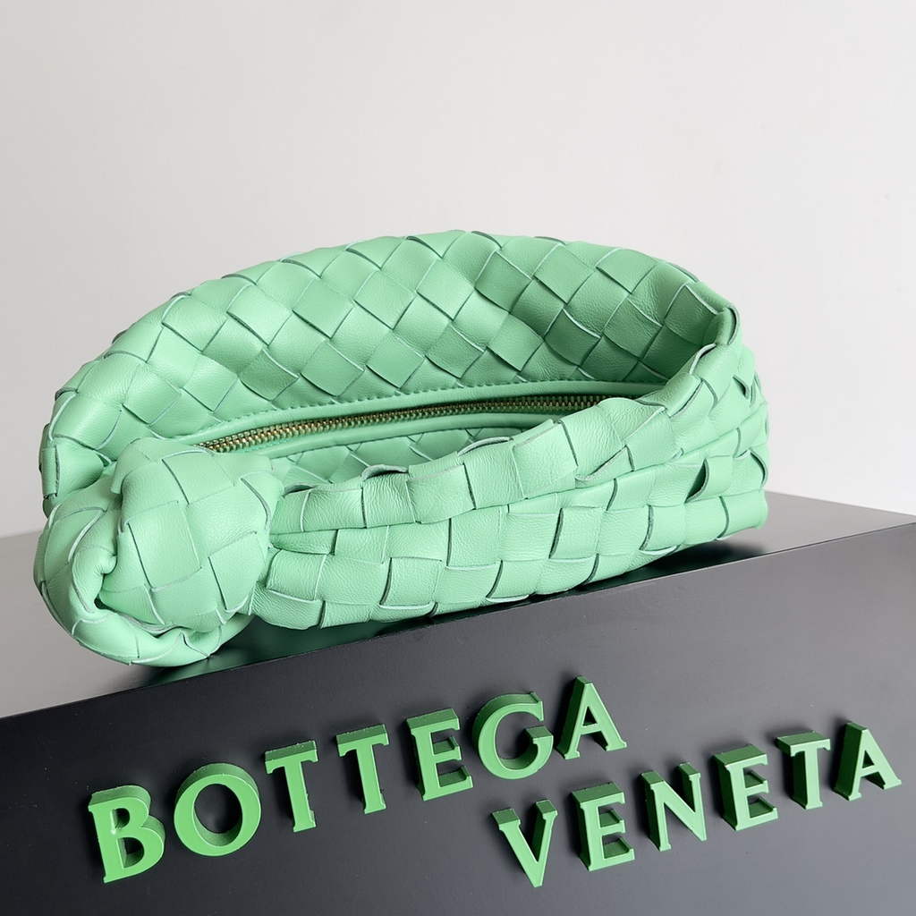 Bottega Veneta Mini Jodie top handle bag 651876 Lambskin Light Green
