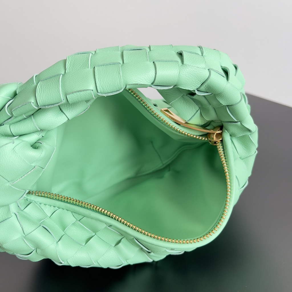 Bottega Veneta Mini Jodie top handle bag 651876 Lambskin Light Green