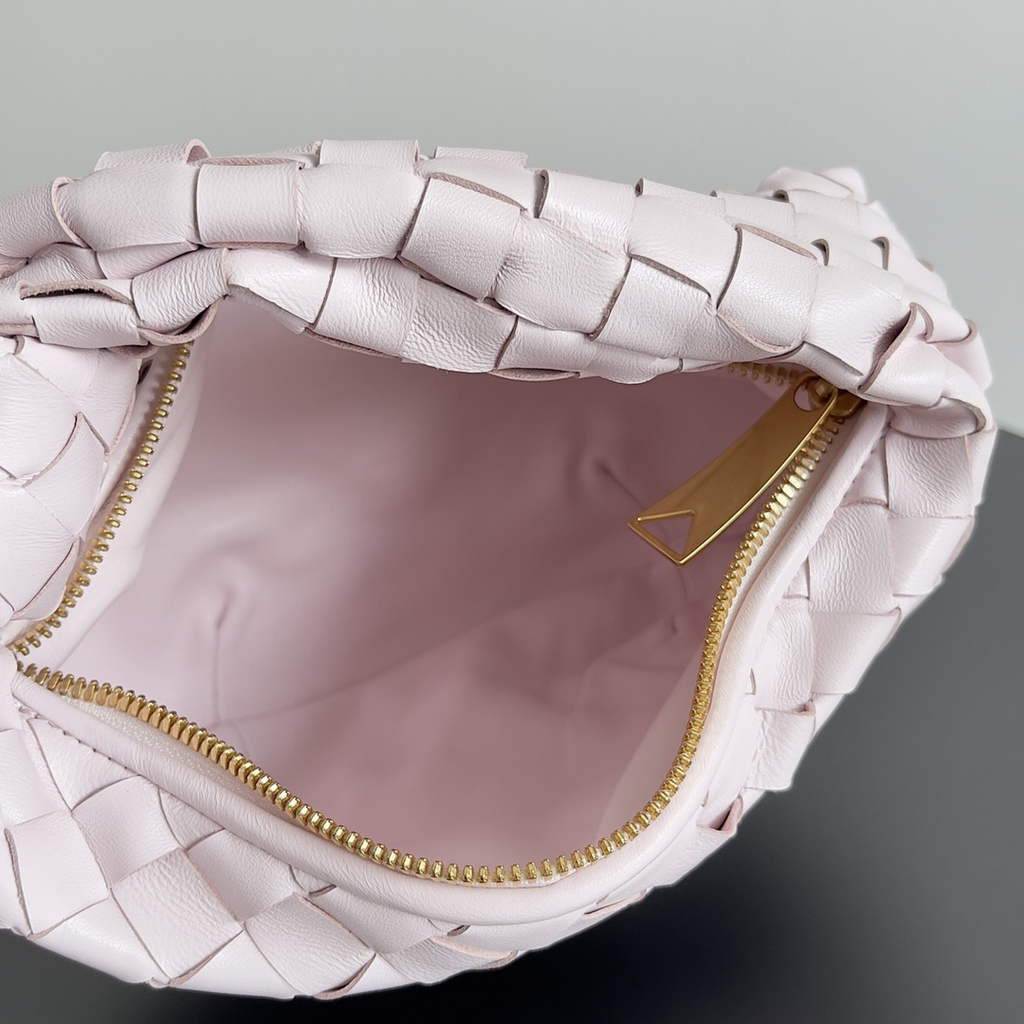 Bottega Veneta Mini Jodie top handle bag 651876 Lambskin Light Pink