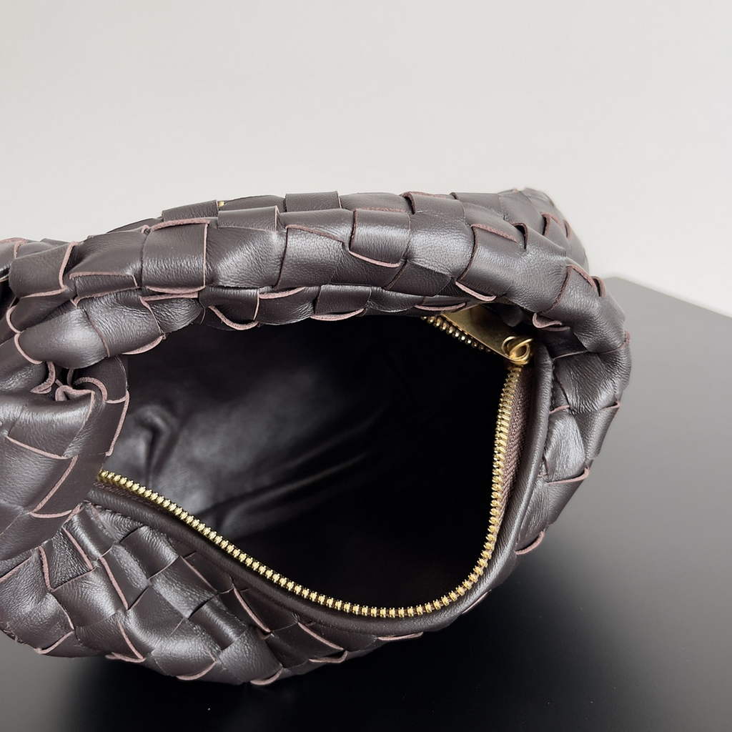 Bottega Veneta Mini Jodie top handle bag 651876 Lambskin Brown