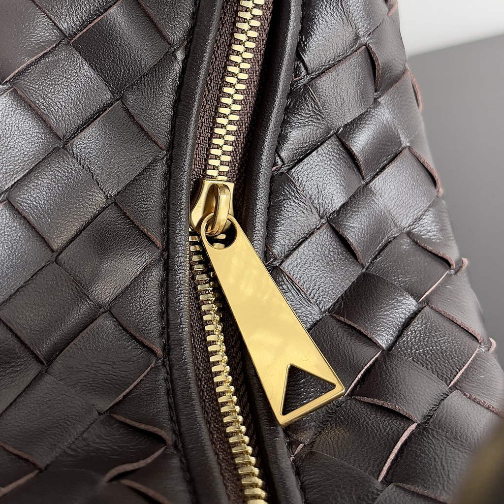 Bottega Veneta Mini Jodie top handle bag 651876 Lambskin Brown