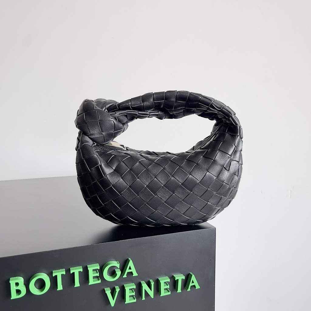 Bottega Veneta Mini Jodie top handle bag 651876 Lamb skin Black