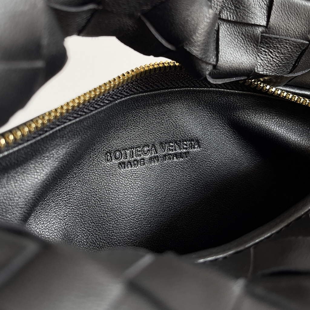 Bottega Veneta Mini Jodie top handle bag 651876 Lambskin Black Gold