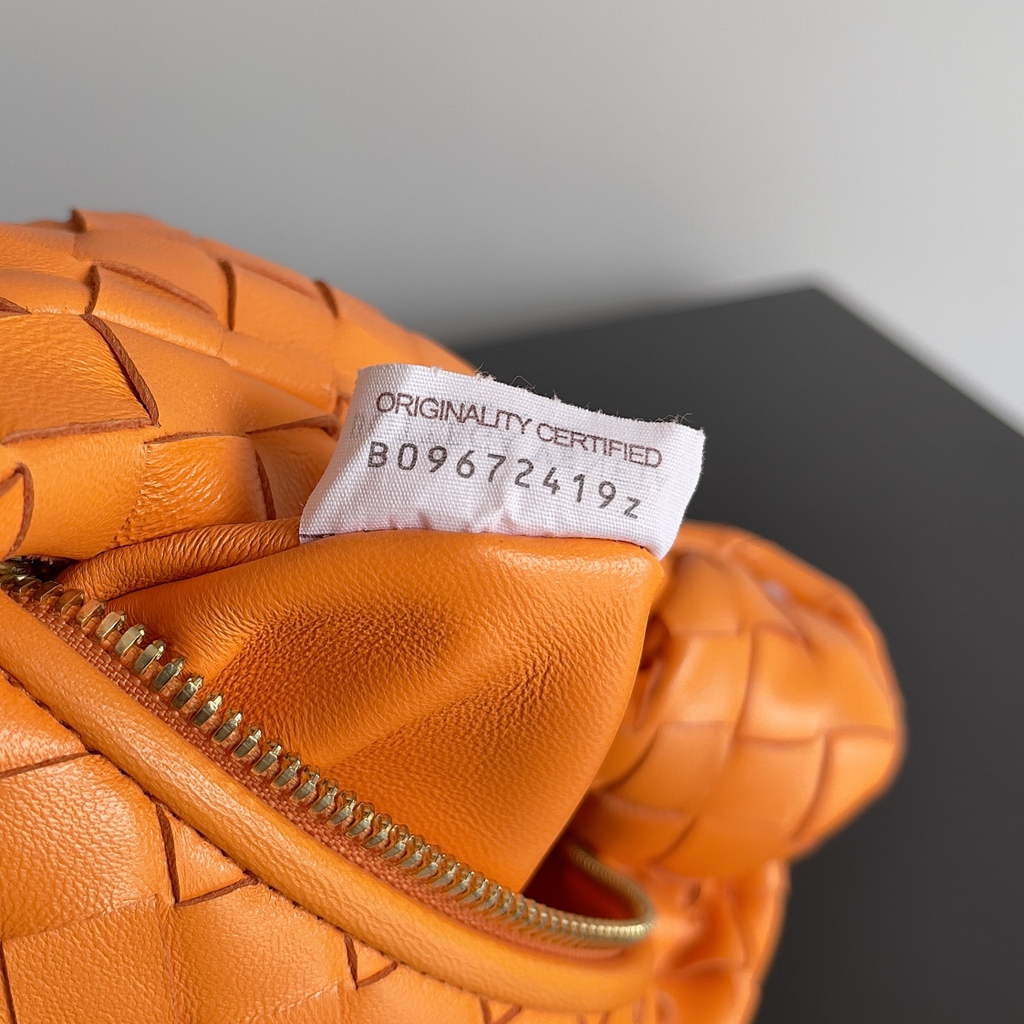 Bottega Veneta Mini Jodie top handle bag 651876 Lambskin Orange
