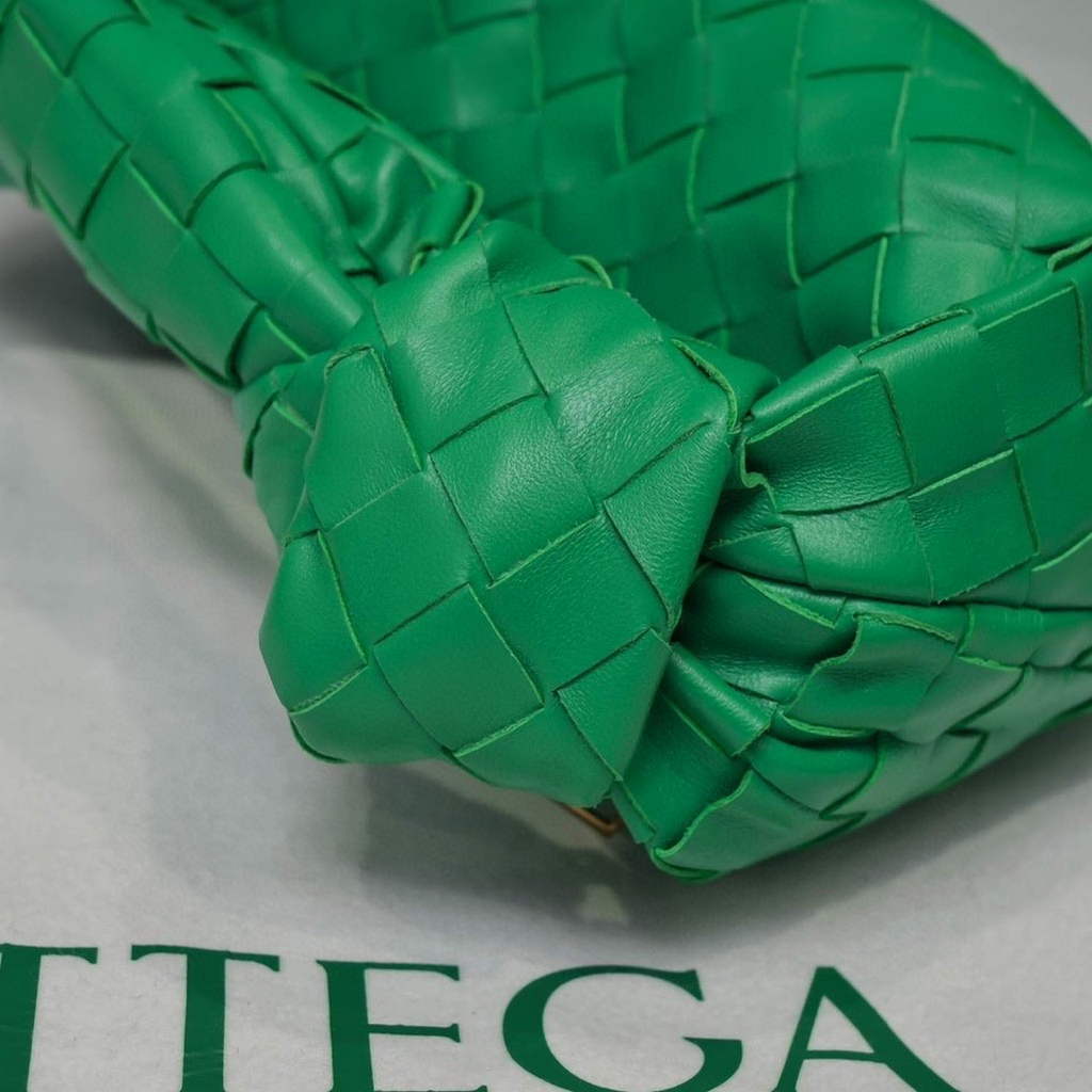 Bottega Veneta Mini Jodie top handle bag 651876 Green Lambskin