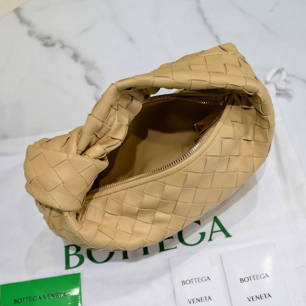 Bottega Veneta Mini Jodie top handle bag 651876 Lambskin Dark Beige