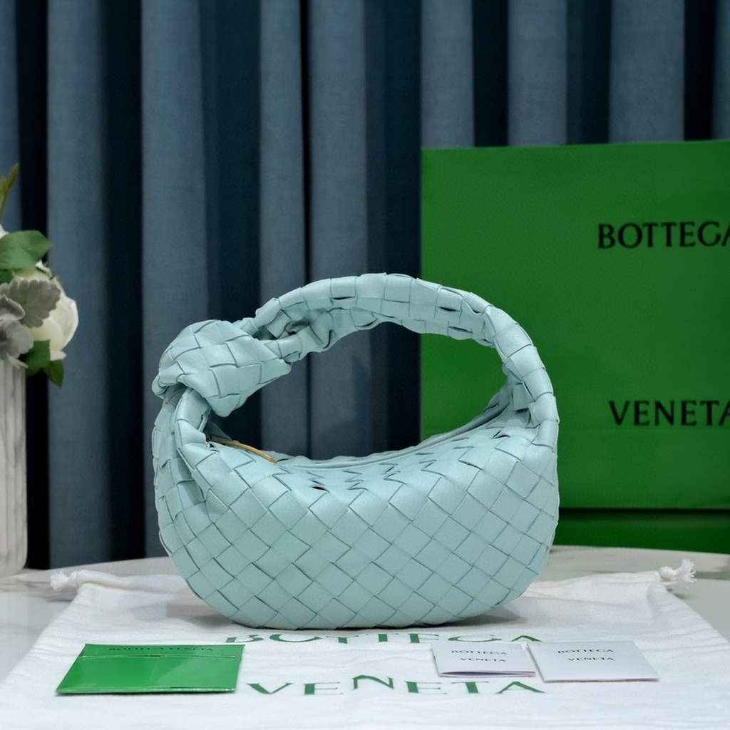 Bottega Veneta Mini Jodie top handle bag 651876 light blue Lambskin