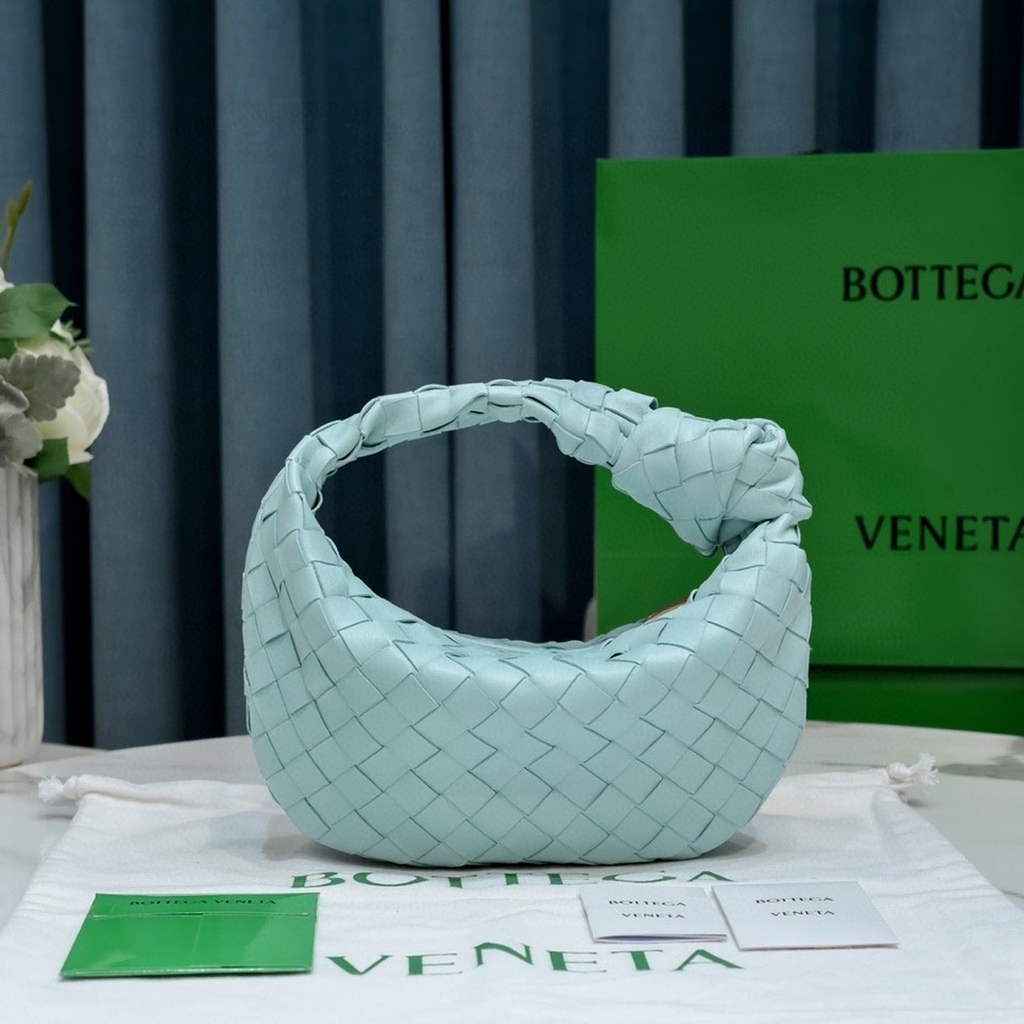Bottega Veneta Mini Jodie top handle bag 651876 light blue Lambskin