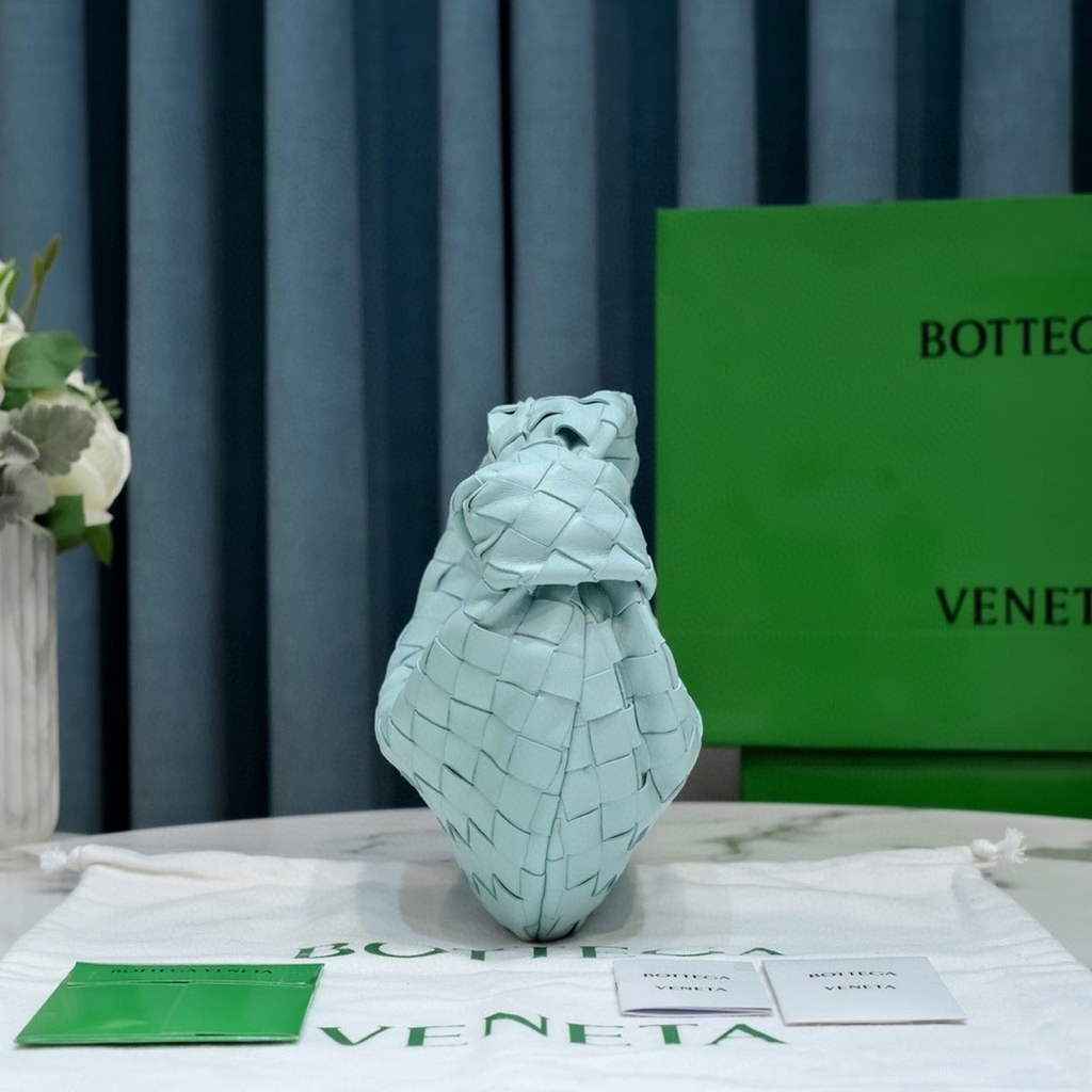 Bottega Veneta Mini Jodie top handle bag 651876 light blue Lambskin