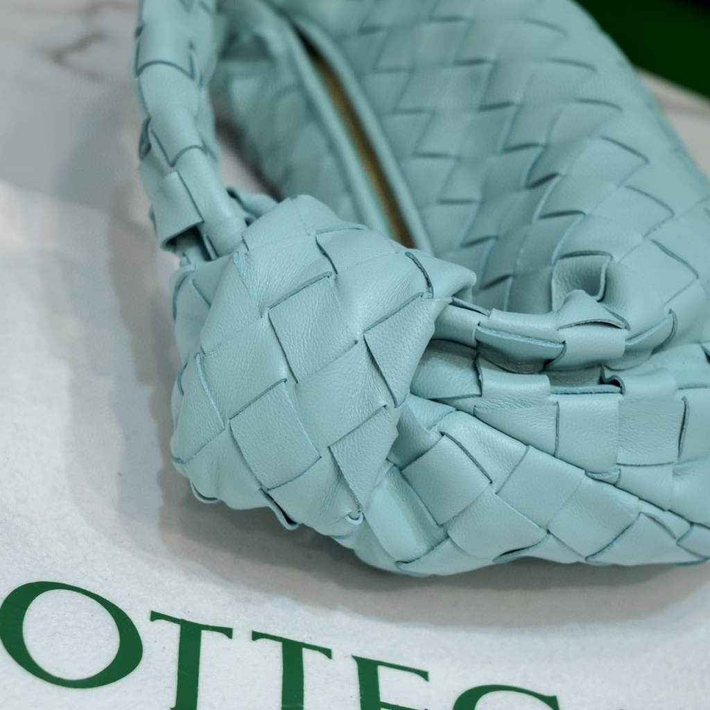 Bottega Veneta Mini Jodie top handle bag 651876 light blue Lambskin