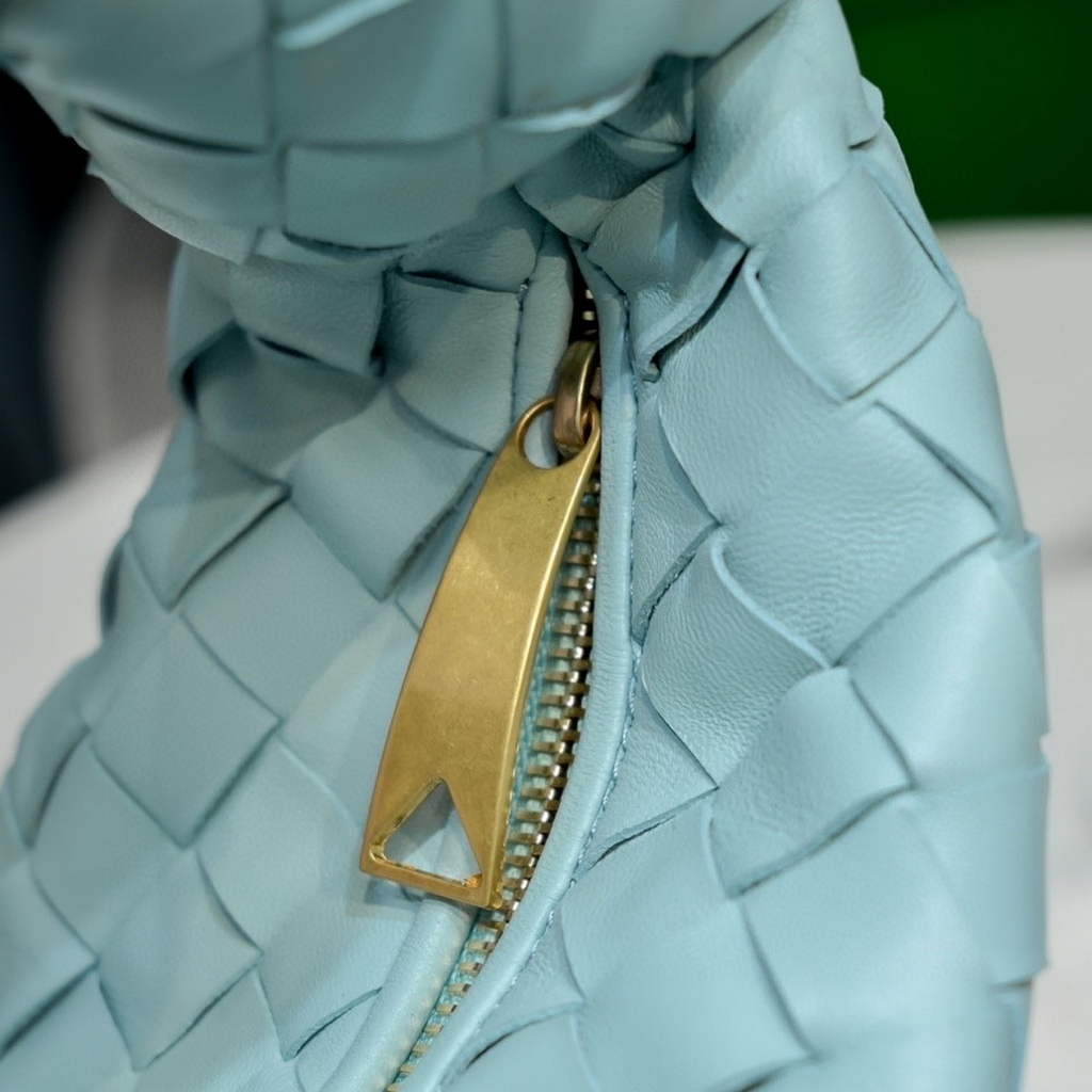 Bottega Veneta Mini Jodie top handle bag 651876 light blue Lambskin