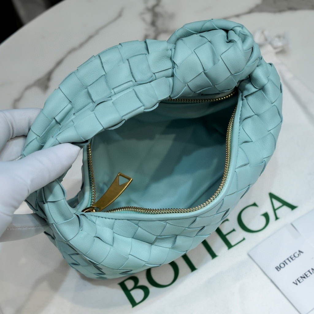 Bottega Veneta Mini Jodie top handle bag 651876 light blue Lambskin