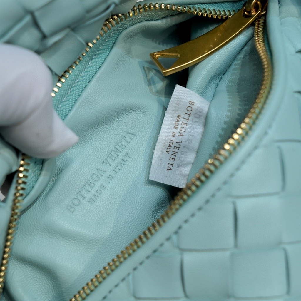 Bottega Veneta Mini Jodie top handle bag 651876 light blue Lambskin