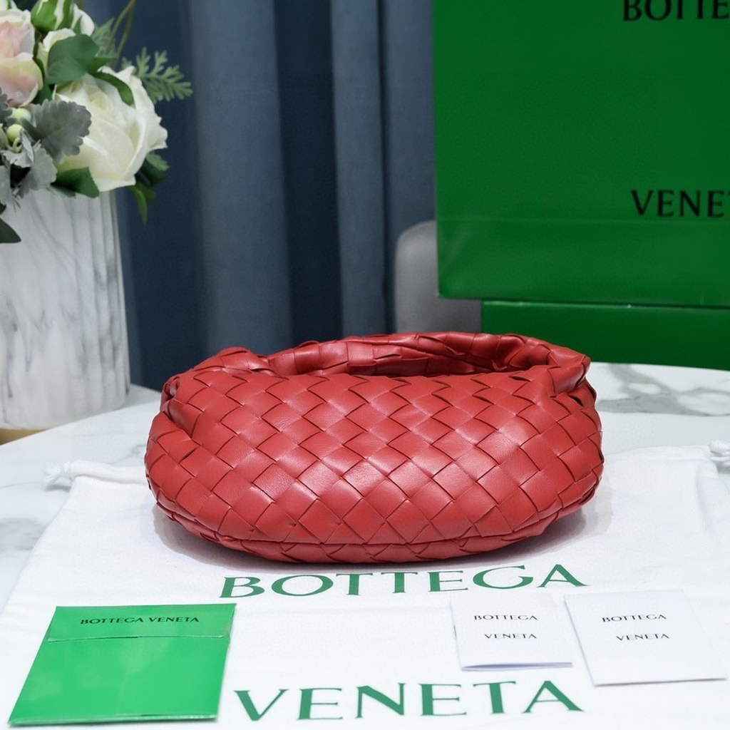 Bottega Veneta Mini Jodie top handle bag 651876 Red Lambskin