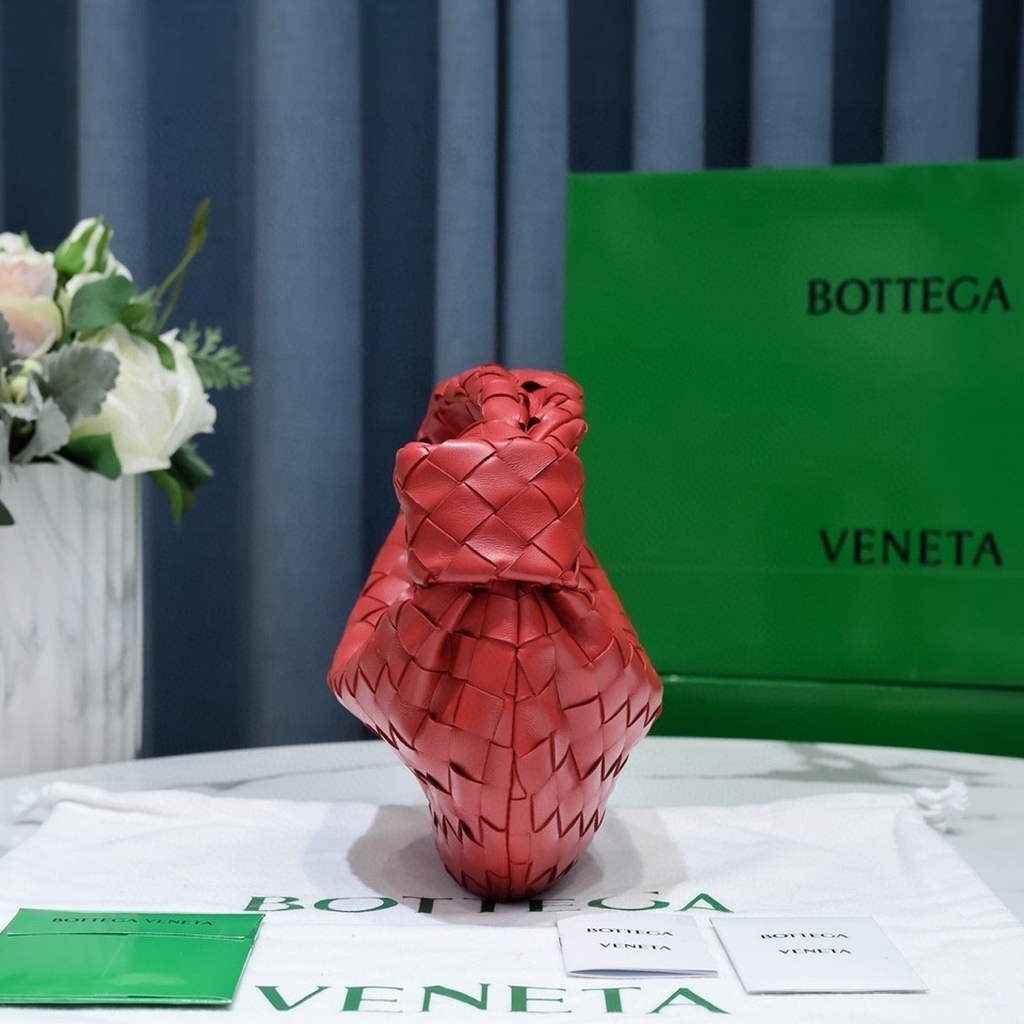 Bottega Veneta Mini Jodie top handle bag 651876 Red Lambskin