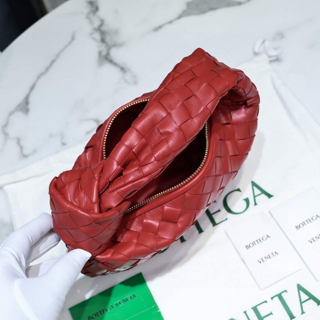 Bottega Veneta Mini Jodie top handle bag 651876 Red Lambskin