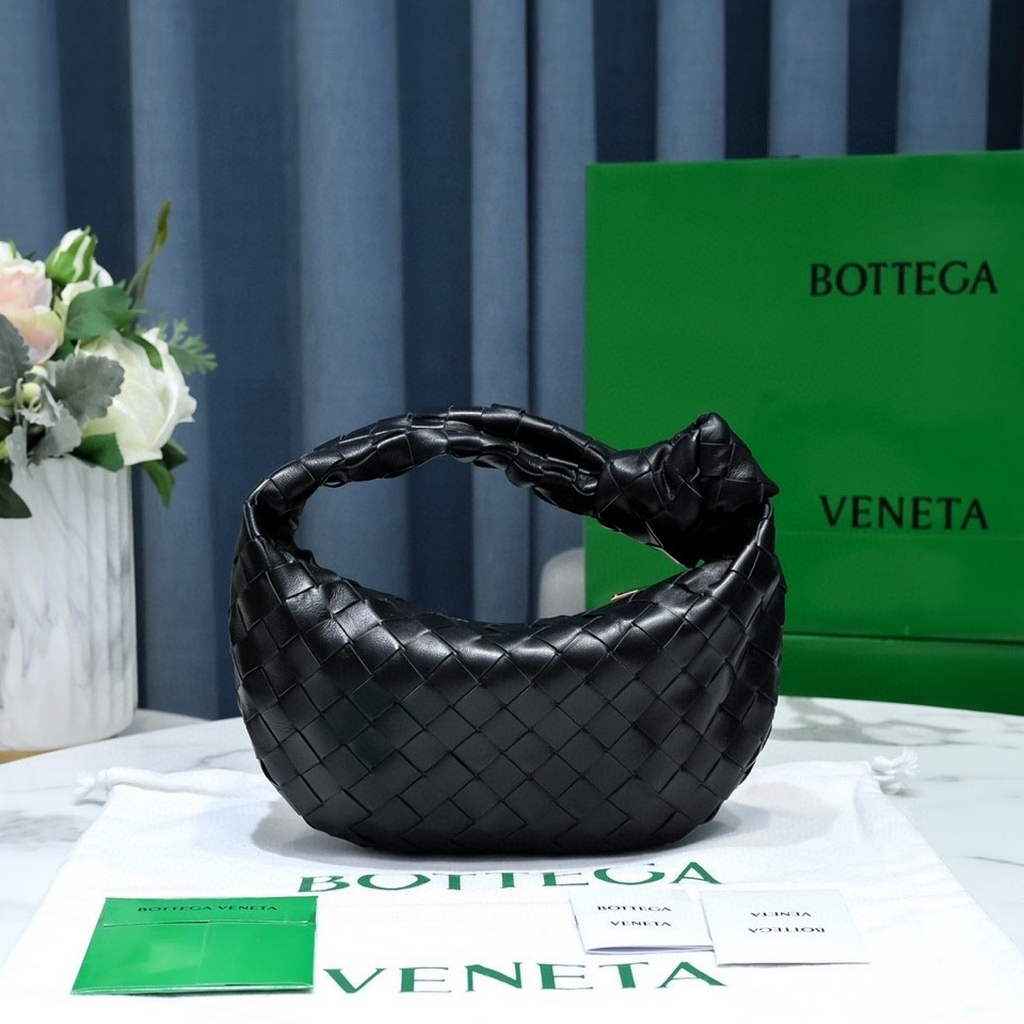 Bottega Veneta Mini Jodie top handle bag 651876 Black Lambskin