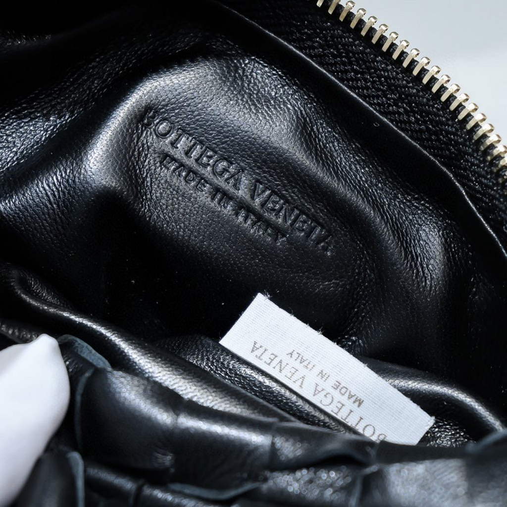 Bottega Veneta Mini Jodie top handle bag 651876 Black Lambskin