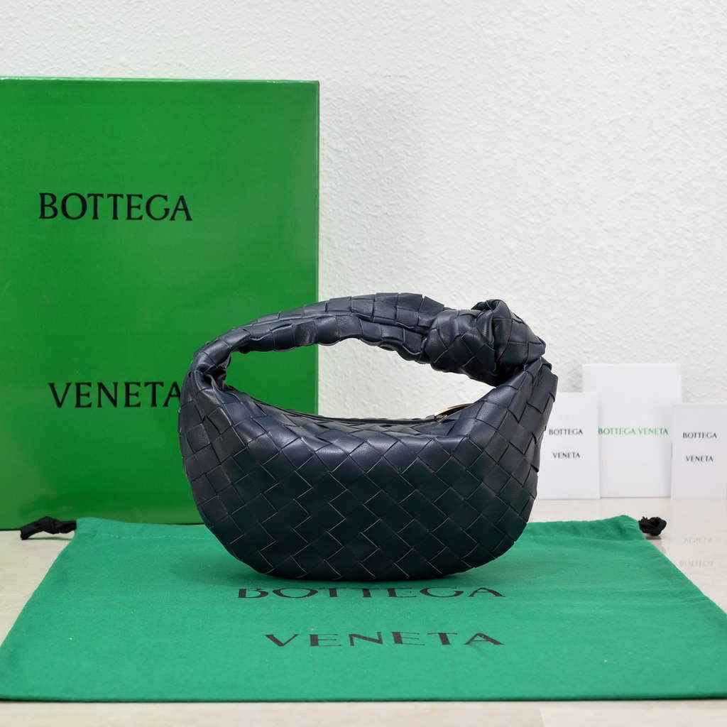Bottega Veneta Mini Jodie top handle bag 651876 navy blue Lambskin