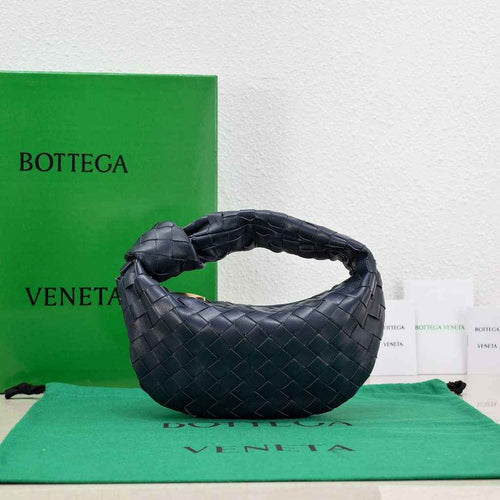 Bottega Veneta Mini Jodie top handle bag 651876 navy blue Lambskin