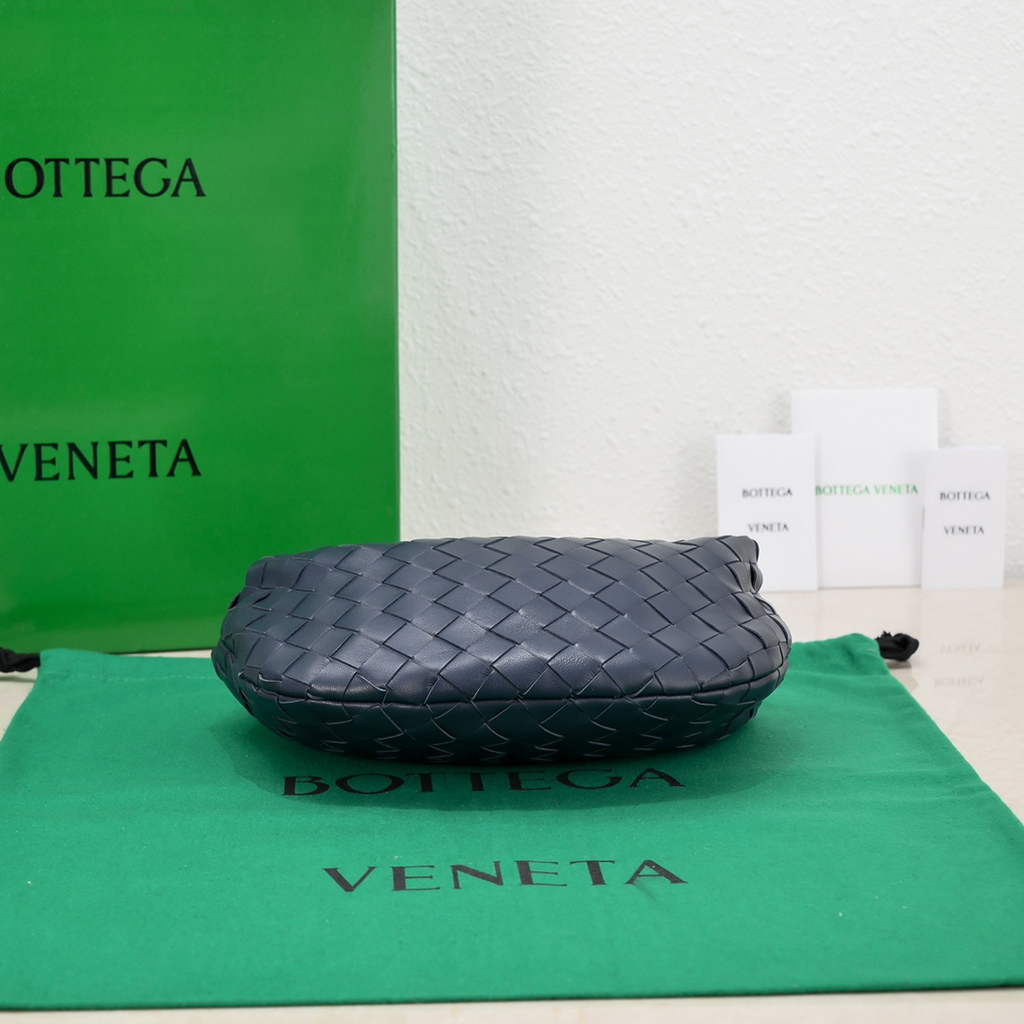 Bottega Veneta Mini Jodie top handle bag 651876 navy blue Lambskin