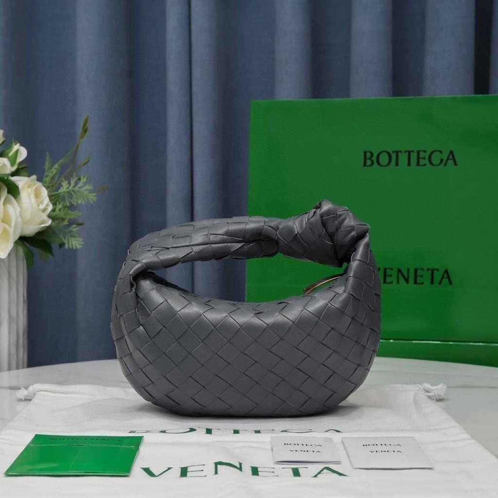 Bottega Veneta Mini Jodie top handle bag 651876 Dark Gray Lambskin