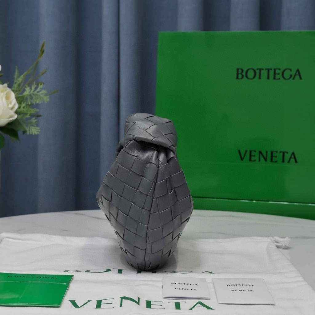 Bottega Veneta Mini Jodie top handle bag 651876 Dark Gray Lambskin