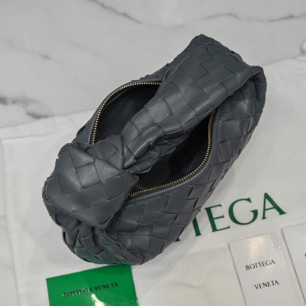 Bottega Veneta Mini Jodie top handle bag 651876 Dark Gray Lambskin