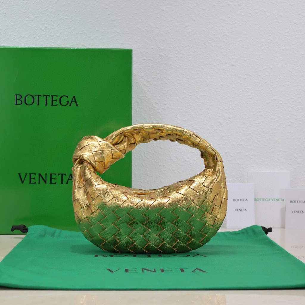 Bottega Veneta Mini Jodie top handle bag 651876 Lamb skin Gold