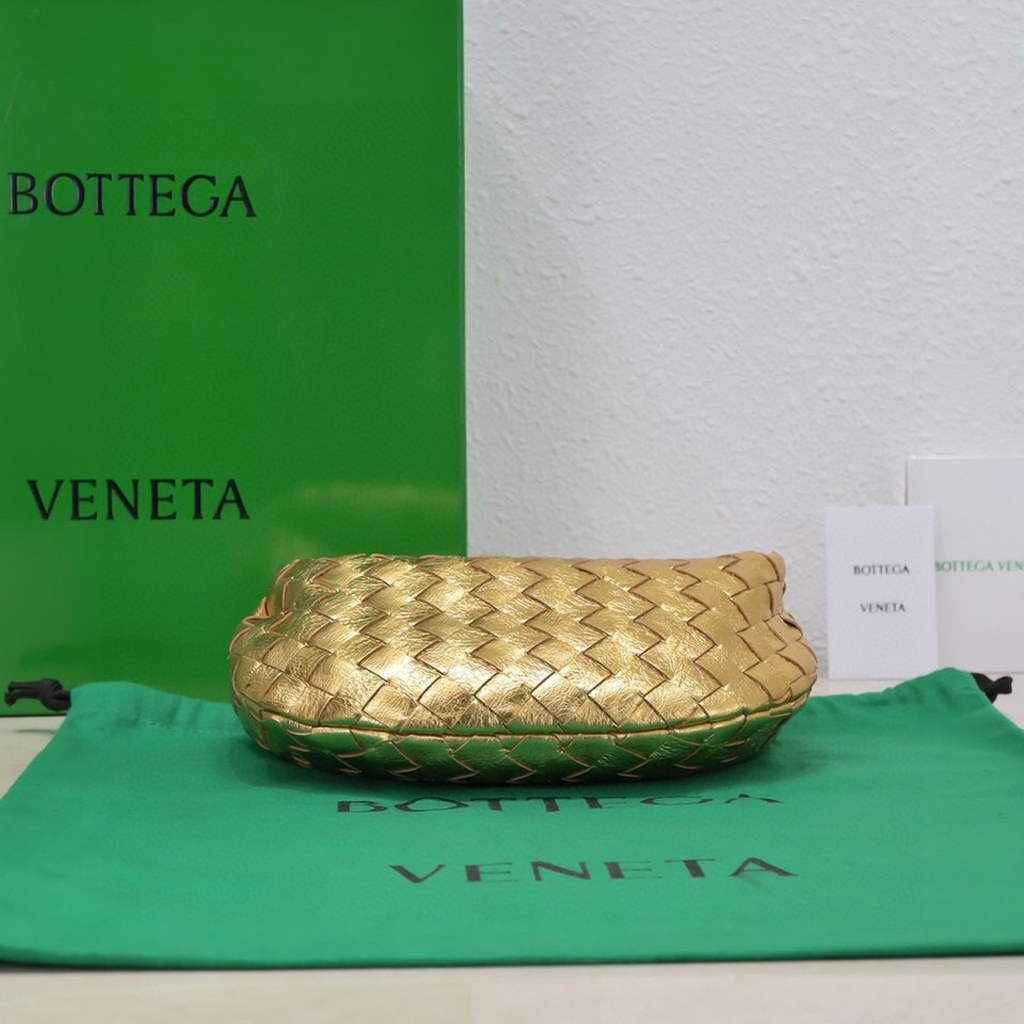 Bottega Veneta Mini Jodie top handle bag 651876 Lamb skin Gold