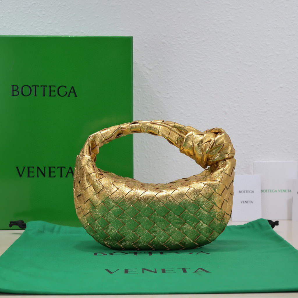 Bottega Veneta Mini Jodie top handle bag 651876 Lamb skin Gold