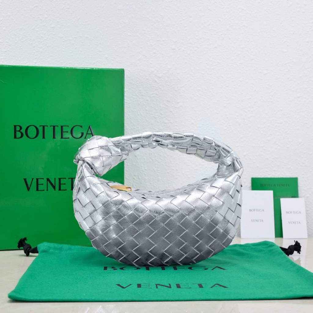 Bottega Veneta Mini Jodie top handle bag 651876 Lamb skin Silver
