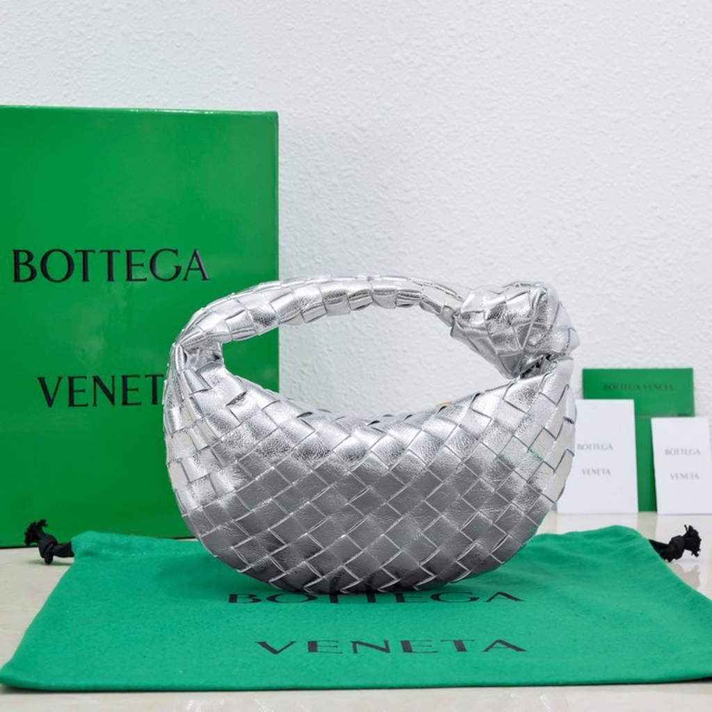 Bottega Veneta Mini Jodie top handle bag 651876 Lamb skin Silver