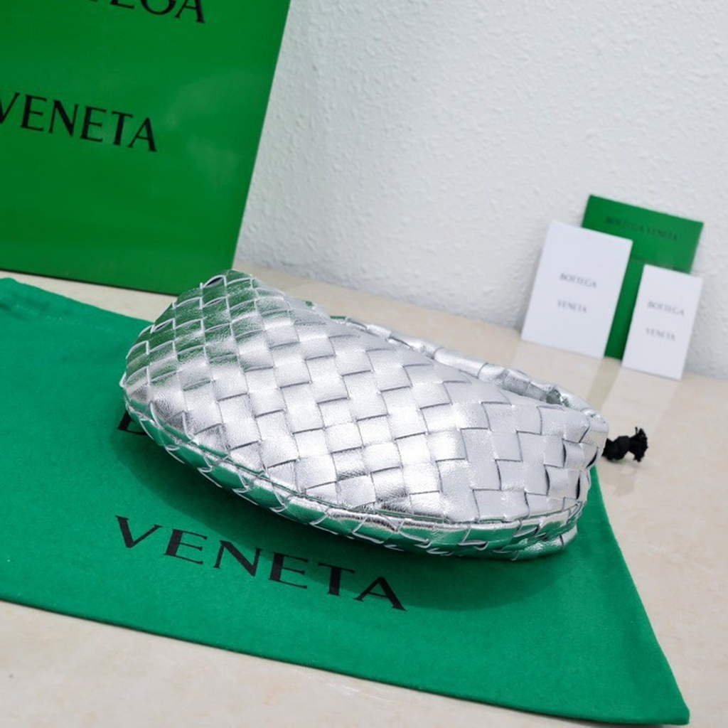 Bottega Veneta Mini Jodie top handle bag 651876 Lamb skin Silver
