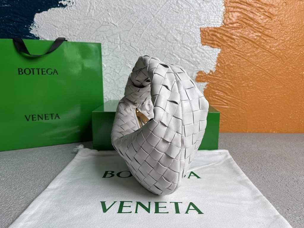 Bottega Veneta Mini Jodie top handle bag 651876 Lamb skin White