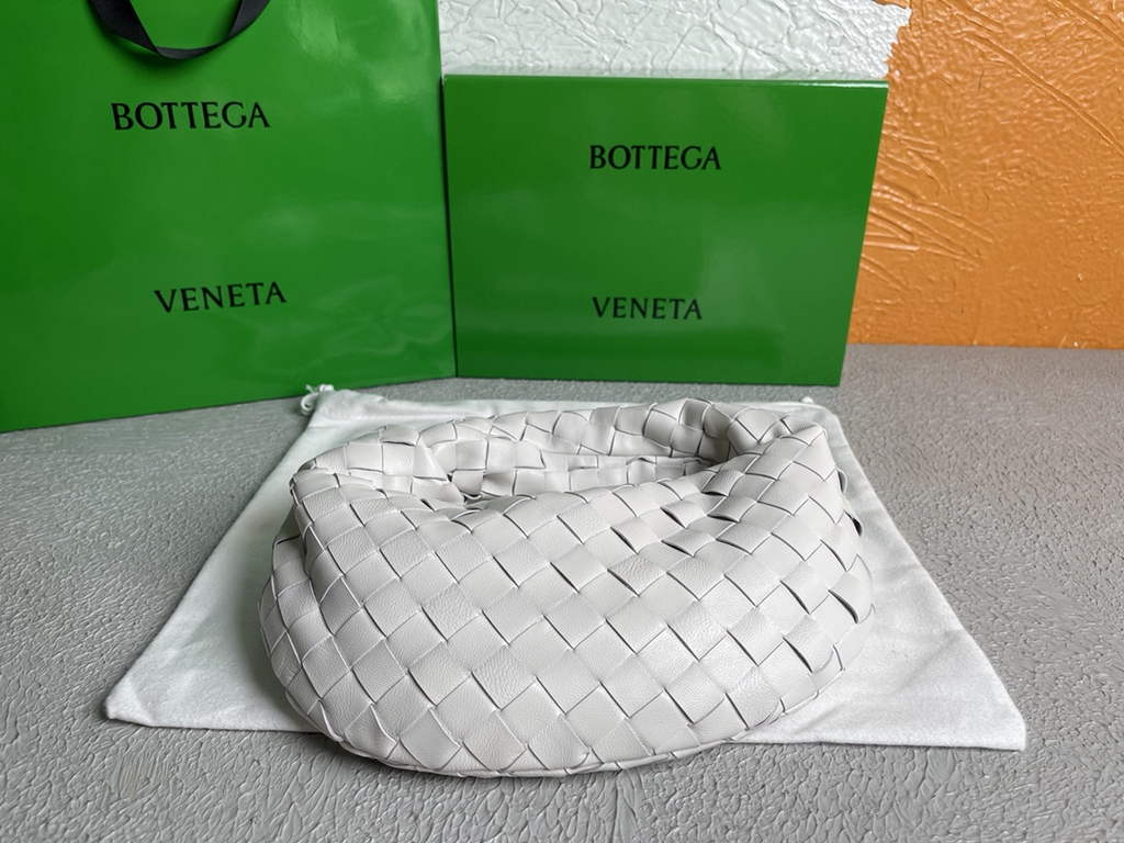 Bottega Veneta Mini Jodie top handle bag 651876 Lamb skin White