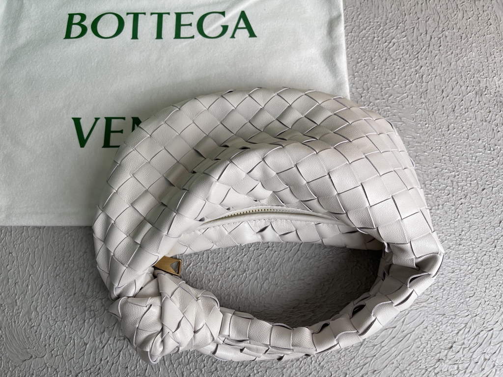 Bottega Veneta Mini Jodie top handle bag 651876 Lamb skin White