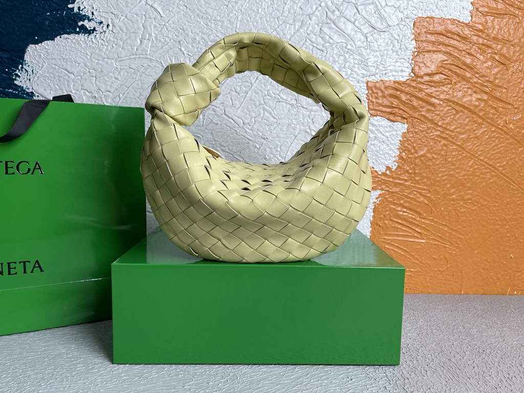Bottega Veneta Mini Jodie top handle bag 651876 Lamb skin Light Yellow