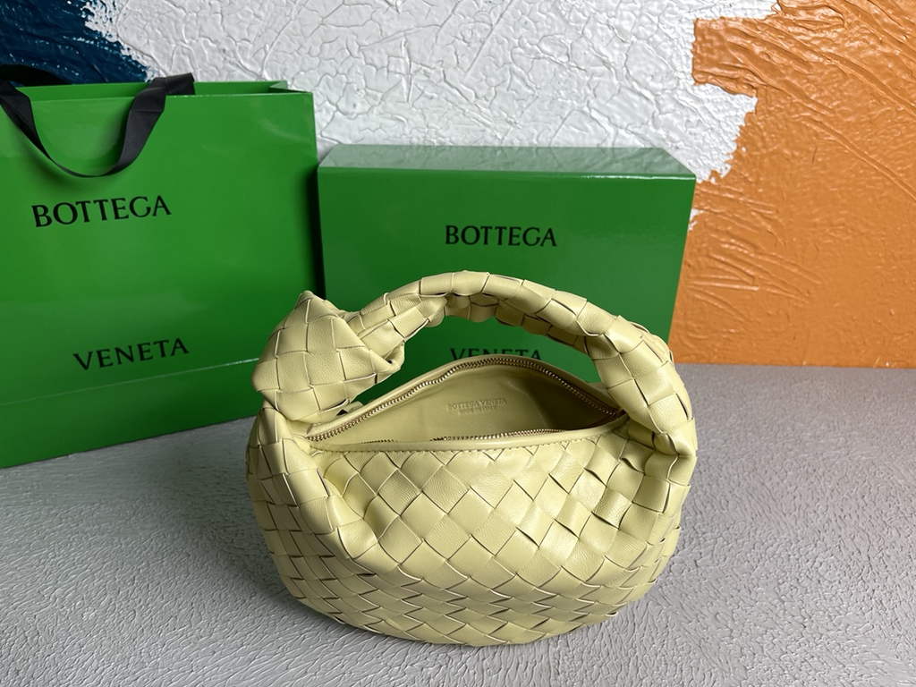 Bottega Veneta Mini Jodie top handle bag 651876 Lamb skin Light Yellow