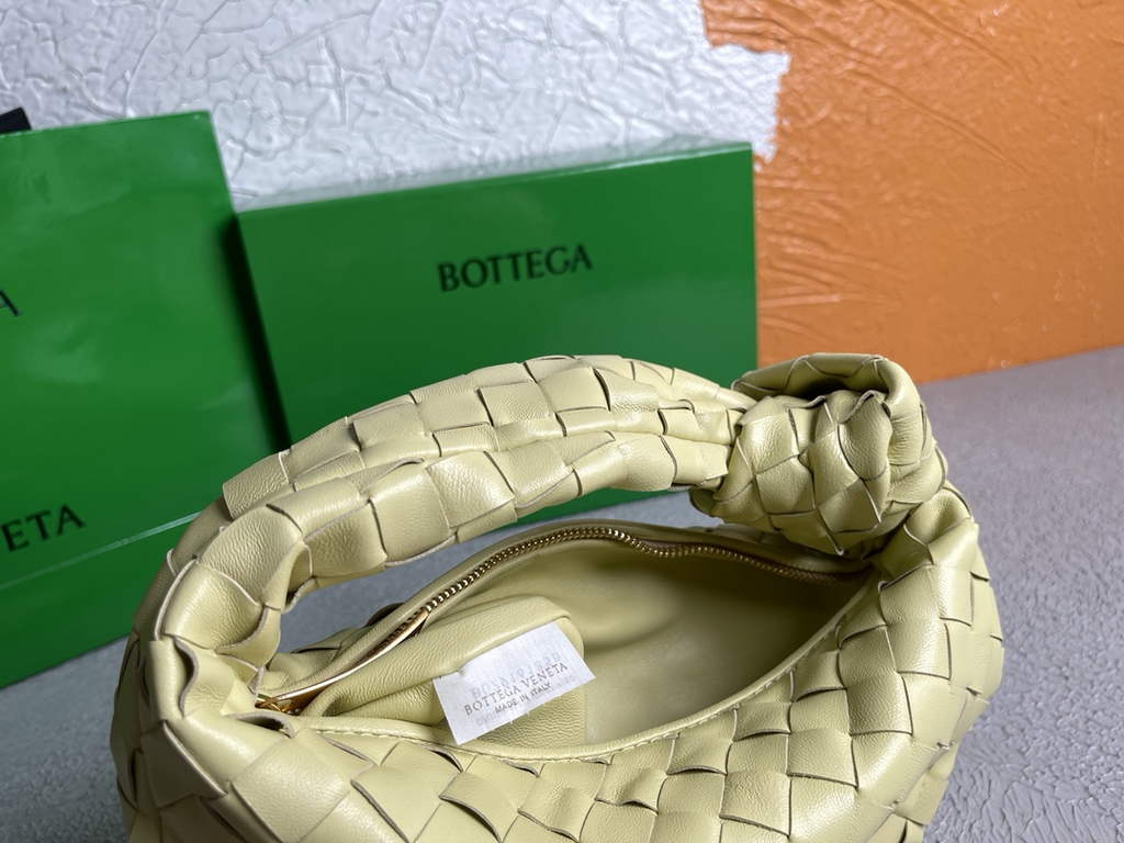 Bottega Veneta Mini Jodie top handle bag 651876 Lamb skin Light Yellow
