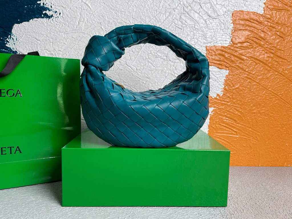 Bottega Veneta Mini Jodie top handle bag 651876 Lamb skin Blue