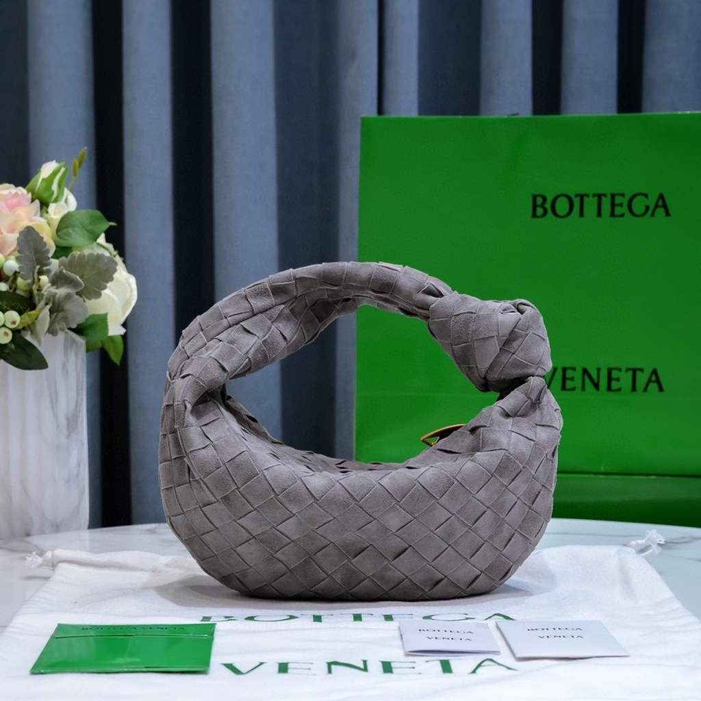 Bottega Veneta Mini Jodie top handle bag 651876 Suede Dark Gray