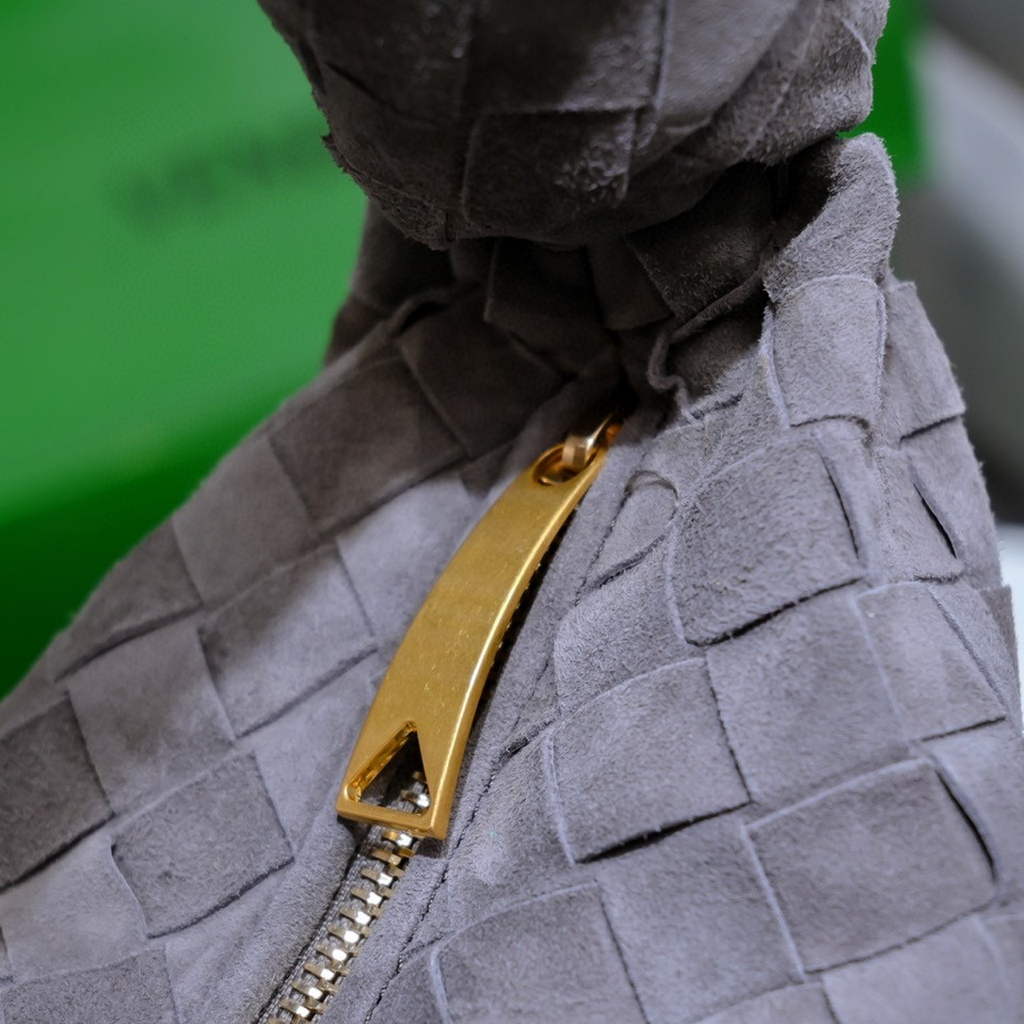 Bottega Veneta Mini Jodie top handle bag 651876 Suede Dark Gray