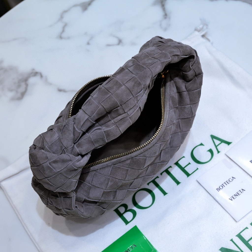 Bottega Veneta Mini Jodie top handle bag 651876 Suede Dark Gray