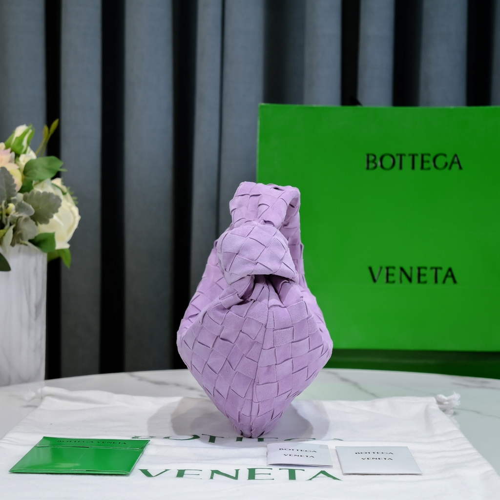 Bottega Veneta Mini Jodie top handle bag 651876 Suede Purple