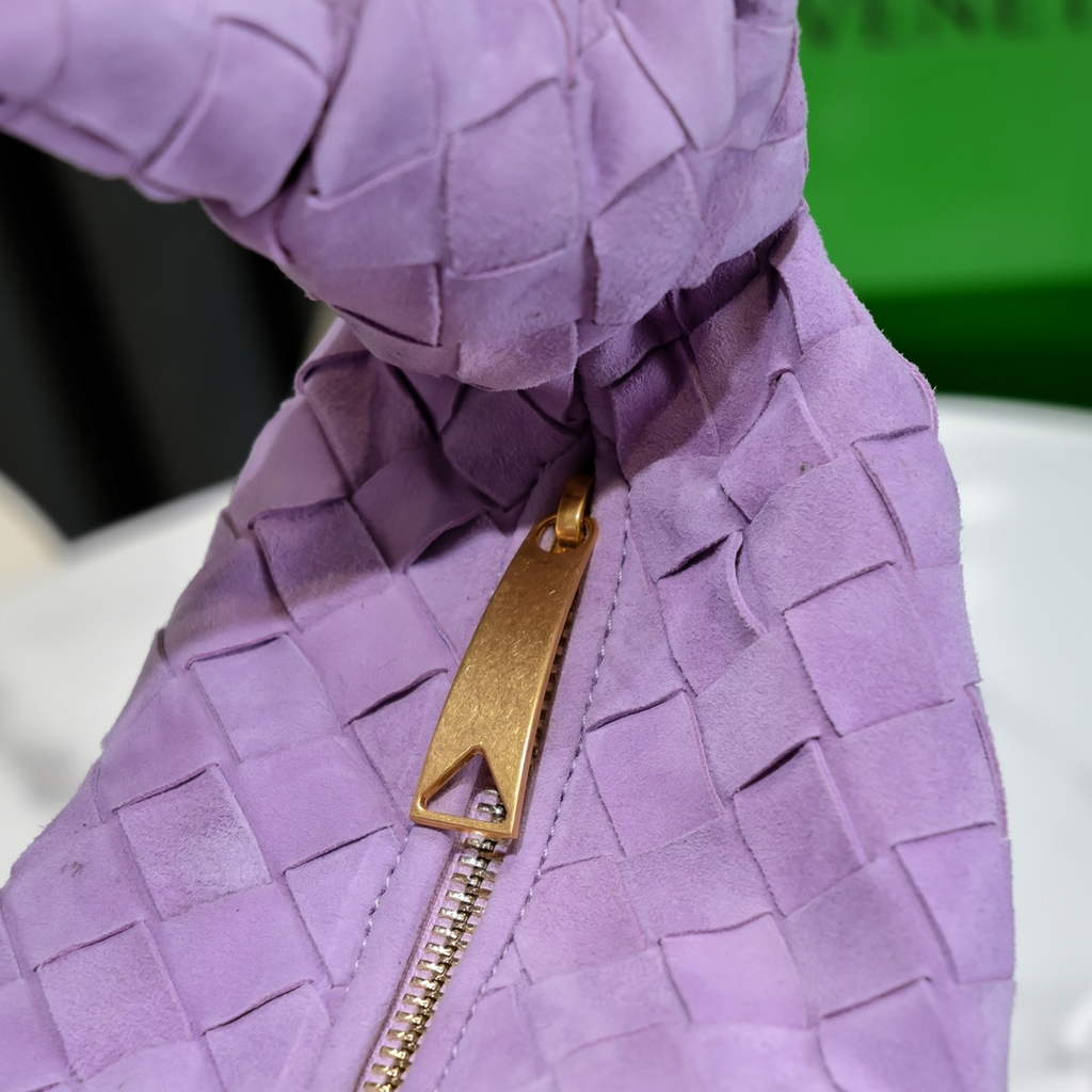 Bottega Veneta Mini Jodie top handle bag 651876 Suede Purple