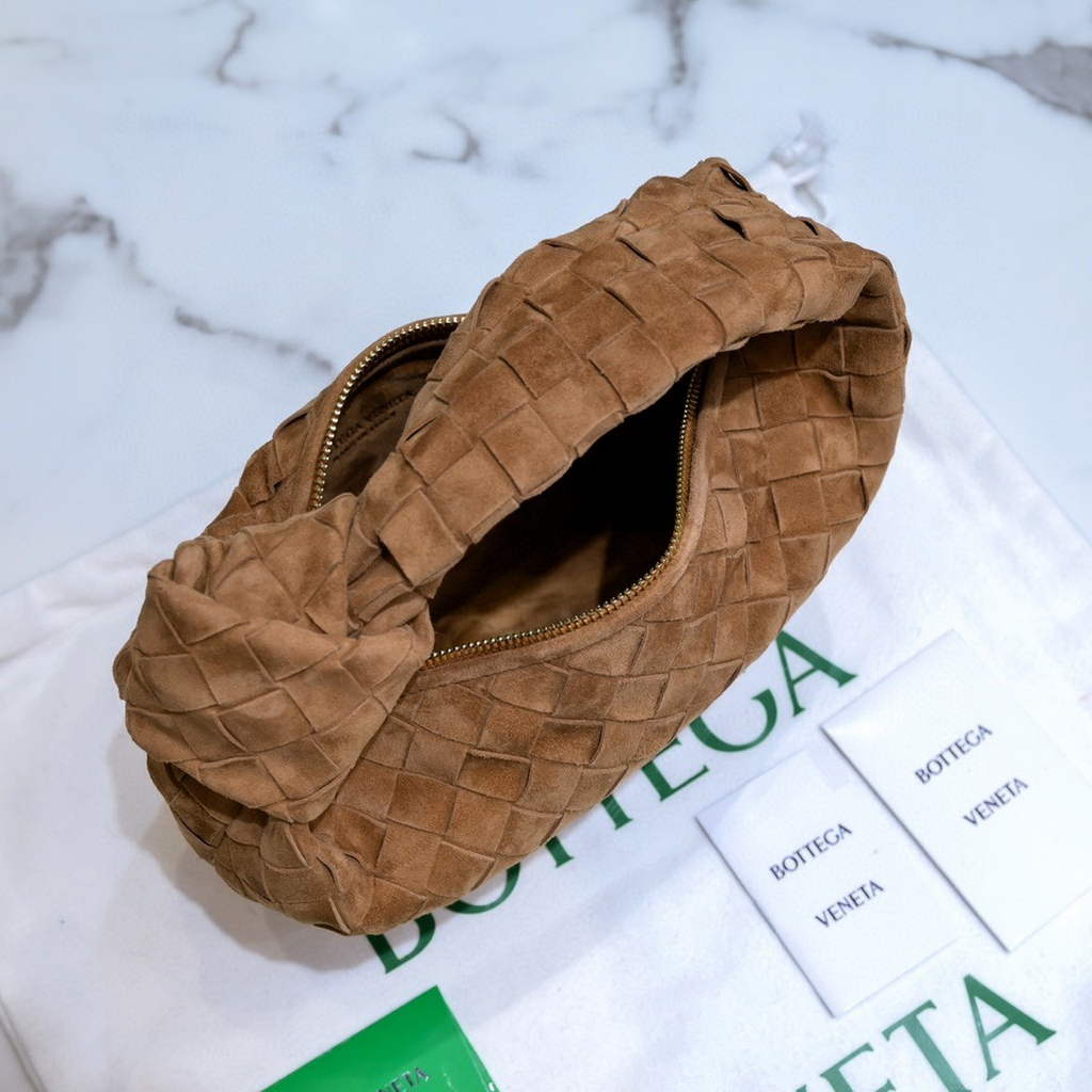 Bottega Veneta Mini Jodie top handle bag 651876 Suede Brown