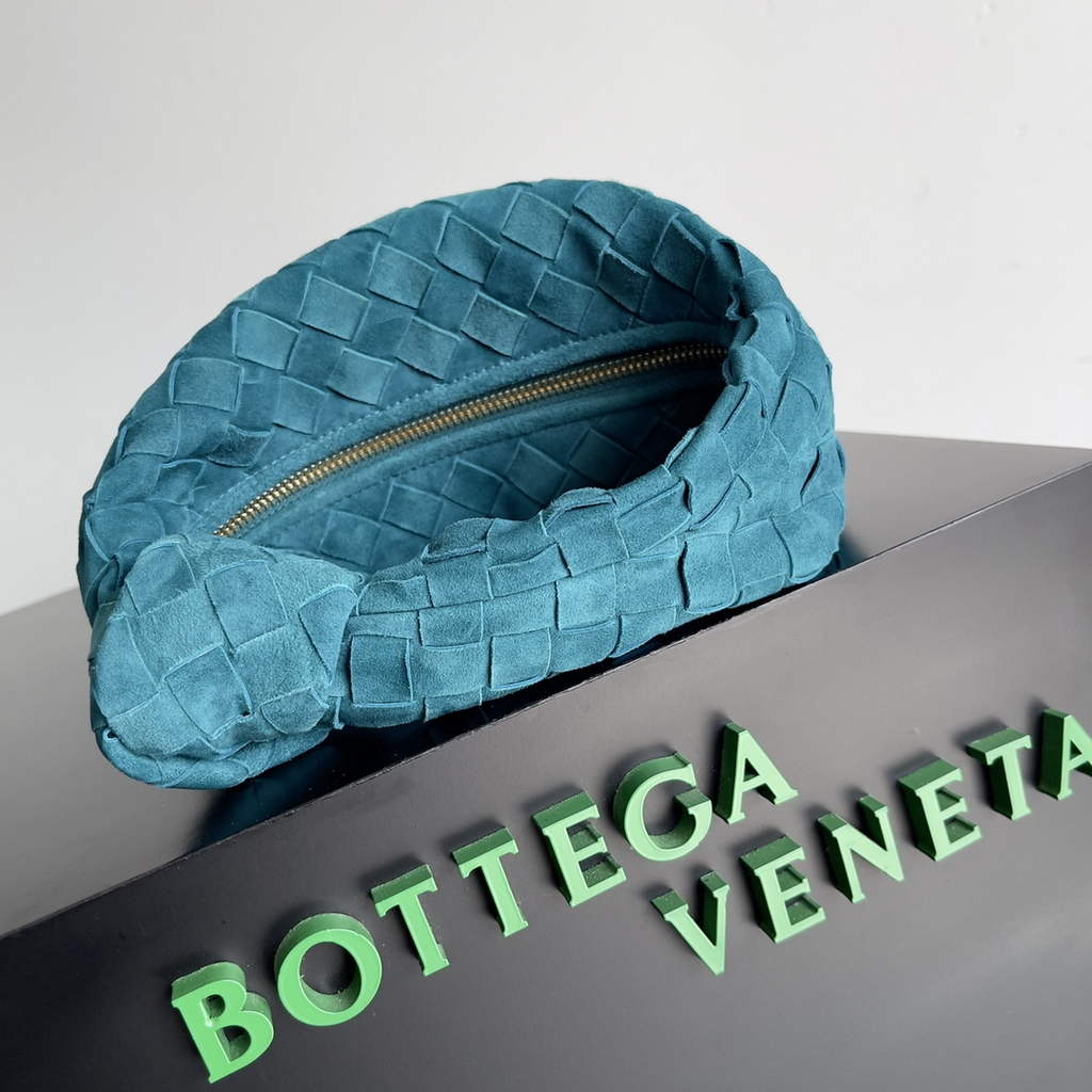Bottega Veneta Mini Jodie top handle bag 651876 Suede Blue