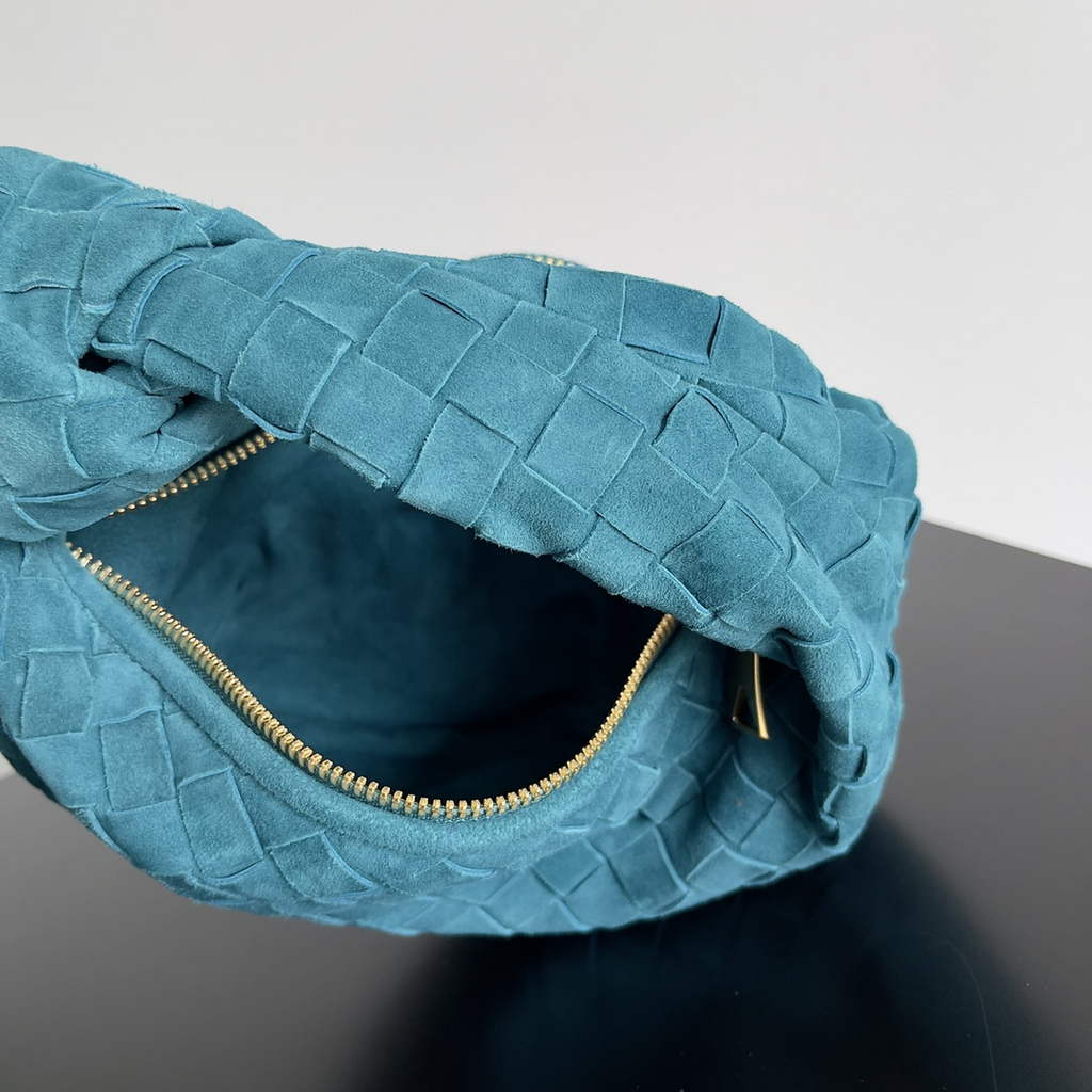 Bottega Veneta Mini Jodie top handle bag 651876 Suede Blue